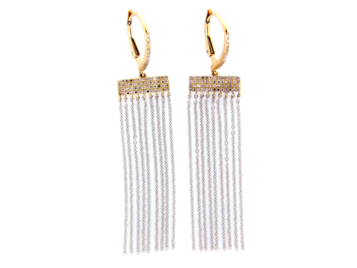 Golden Tassel Diamond Earring, 14kwy (N)