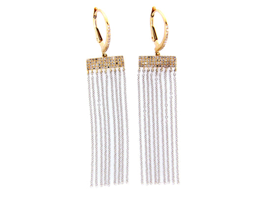 Golden Tassel Diamond Earring, 14kwy (N)
