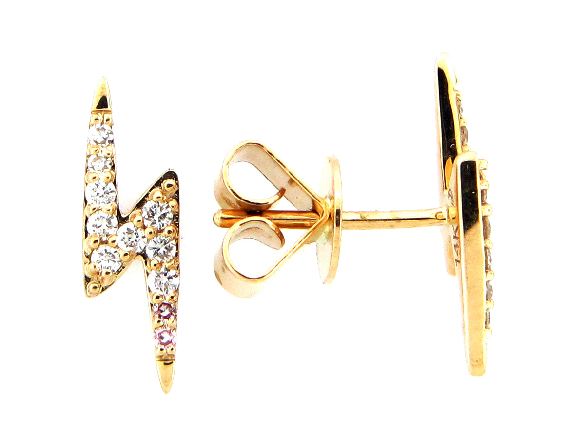 DIAMOND LIGHTNING EARRING, 14KY (N)