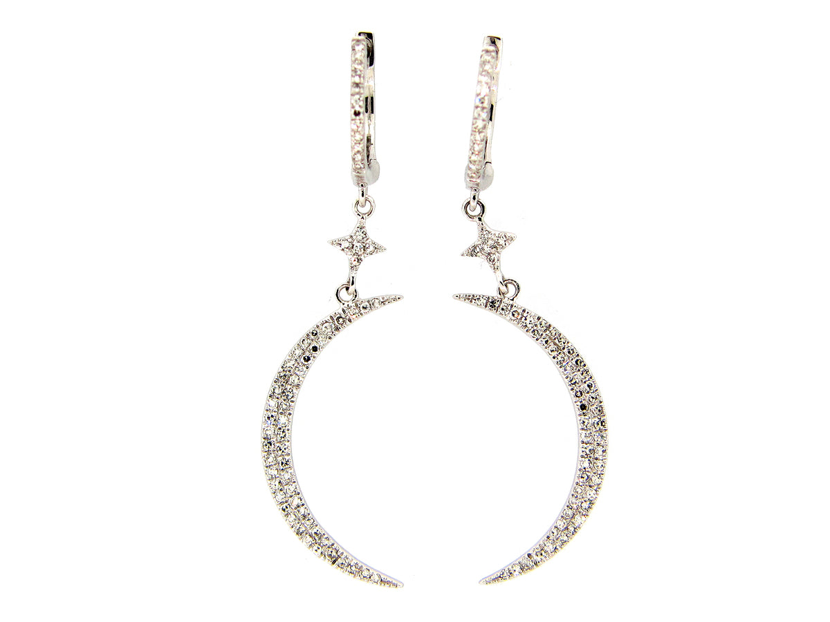 DIAMOND CRESCENT MOON EARRING