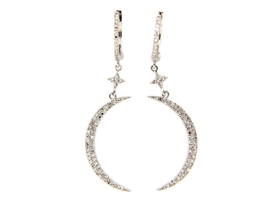 DIAMOND CRESCENT MOON EARRING