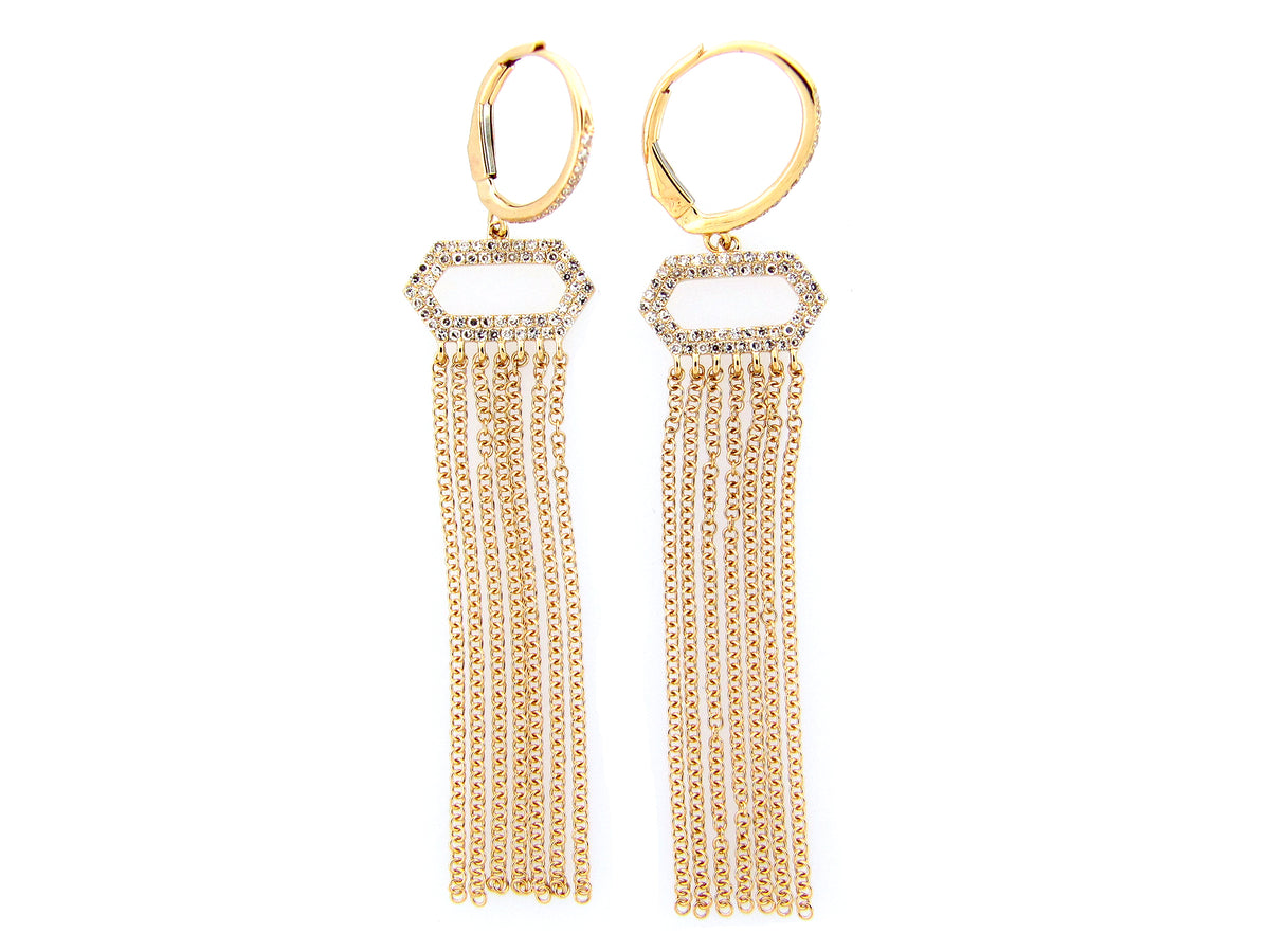 DIAMOND TASSEL DANGLE EARRING