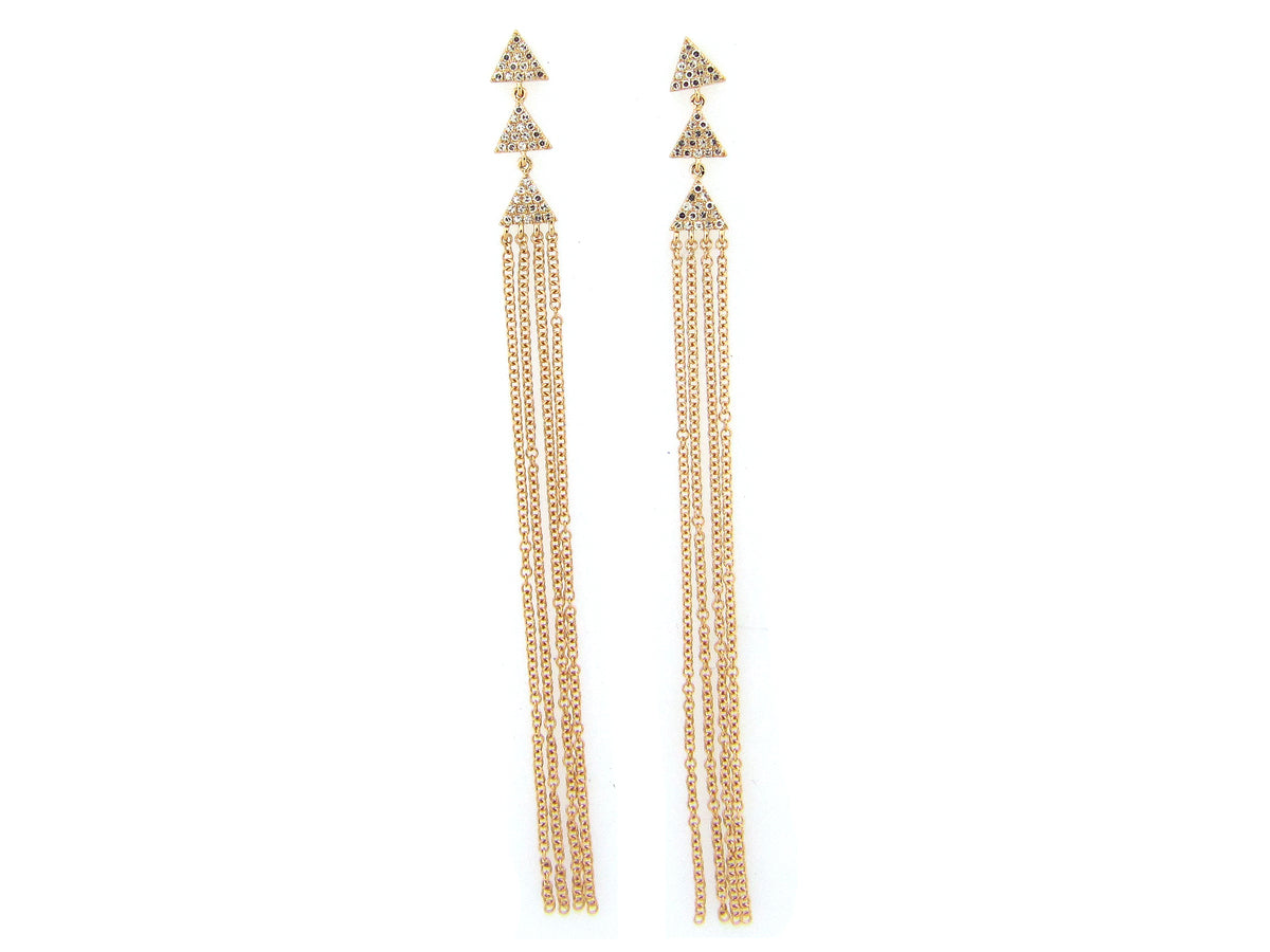 DIAMOND TRIANGLE TASSEL EARRING