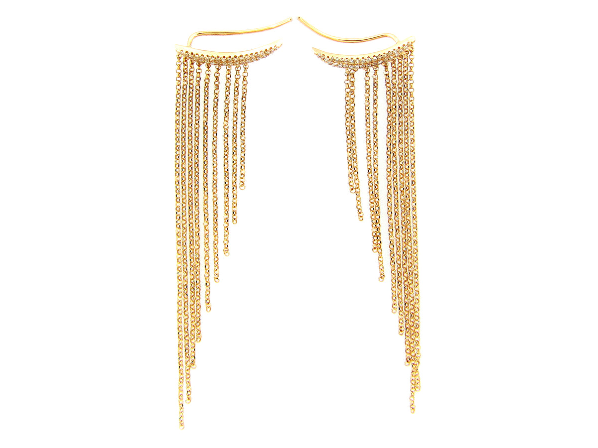 DIAMOND WATERFALL EARRING, 14KY (N)