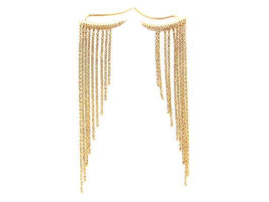 DIAMOND WATERFALL EARRING, 14KY (N)
