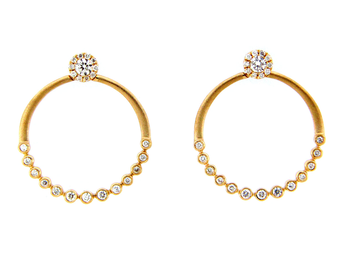 DIAMOND CIRCLE EARRING, 14KY (N)