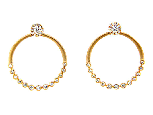 DIAMOND CIRCLE EARRING, 14KY (N)
