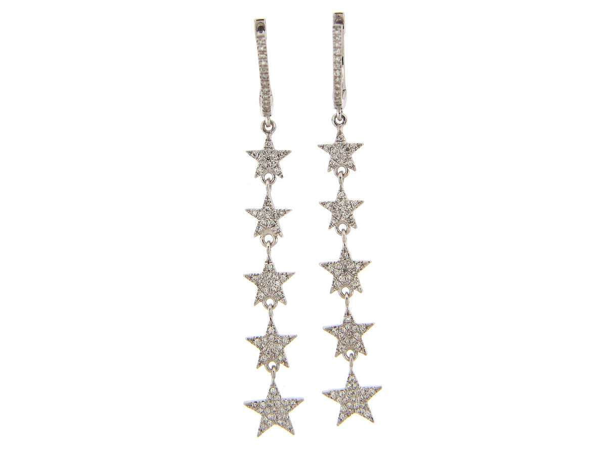 DIAMOND PAVE 5 STARS DANGLE EARRING