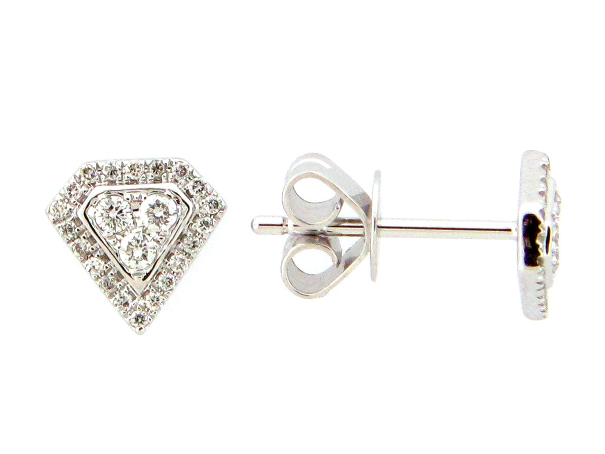 DIAMOND PENTAGON STUD EARRING