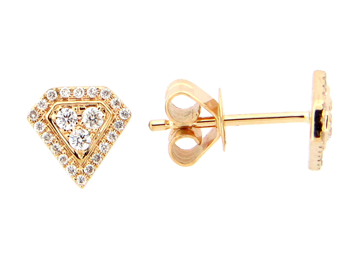 DIAMOND PENTAGON STUD EARRING