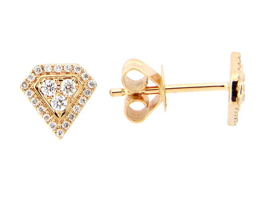 DIAMOND PENTAGON STUD EARRING