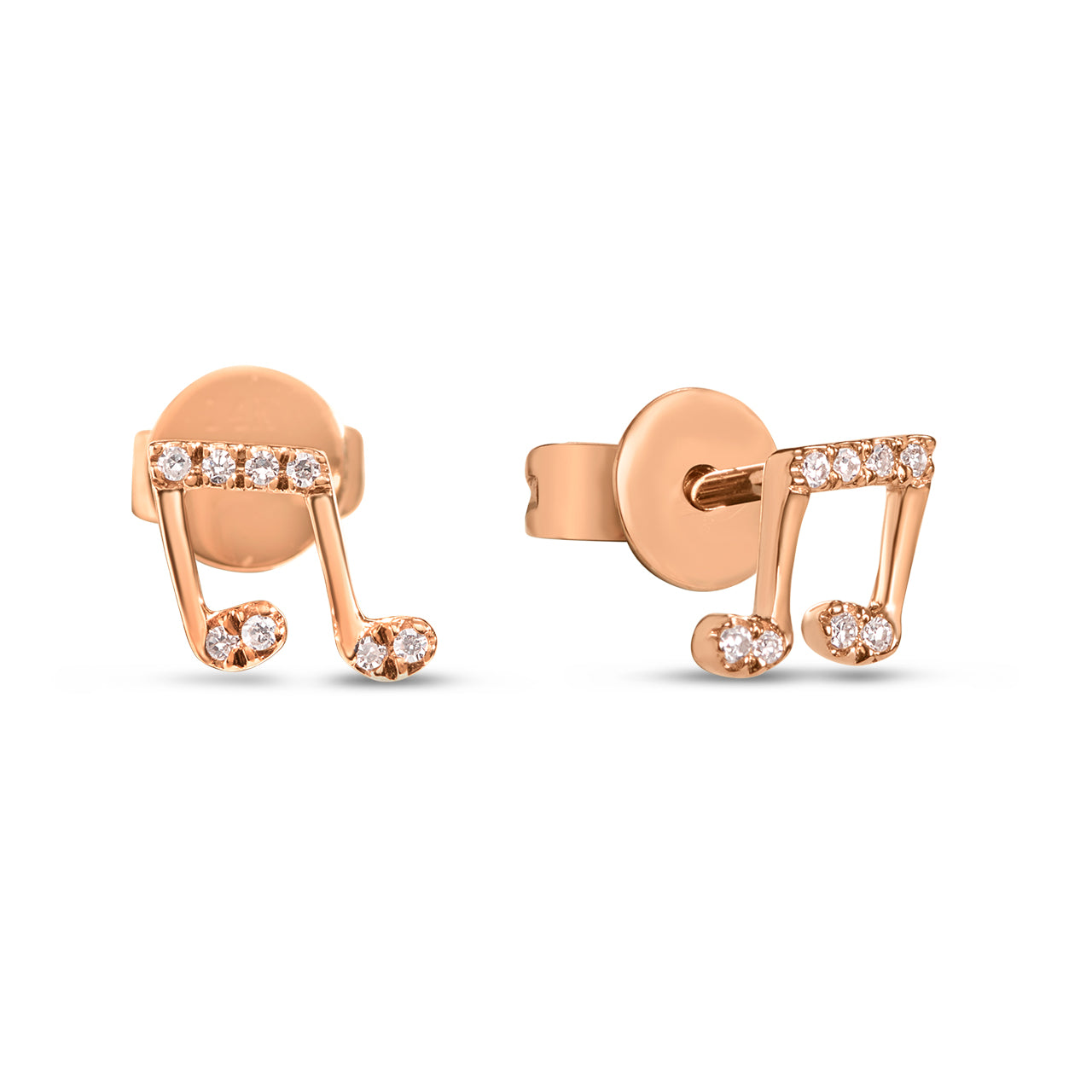 Diamond Music Note Stud Earring