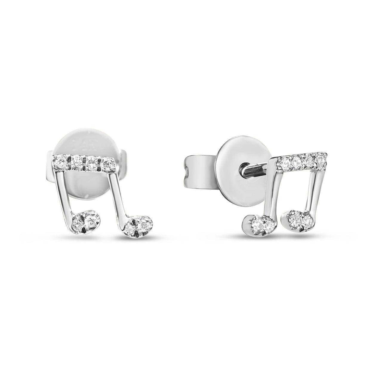 Diamond Music Note Stud Earring
