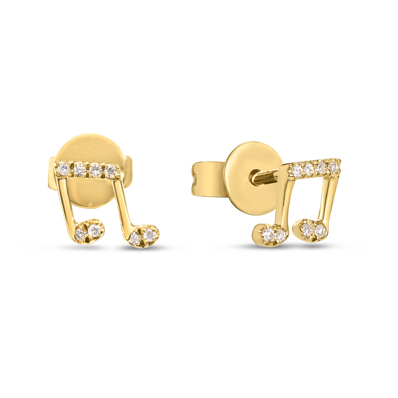 Diamond Music Note Stud Earring