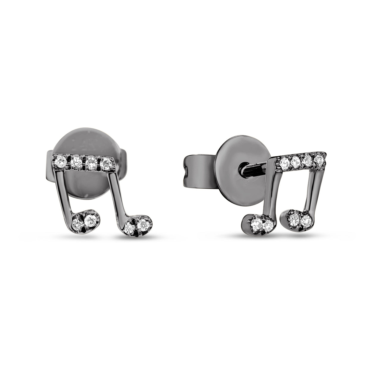 Diamond Music Note Stud Earring