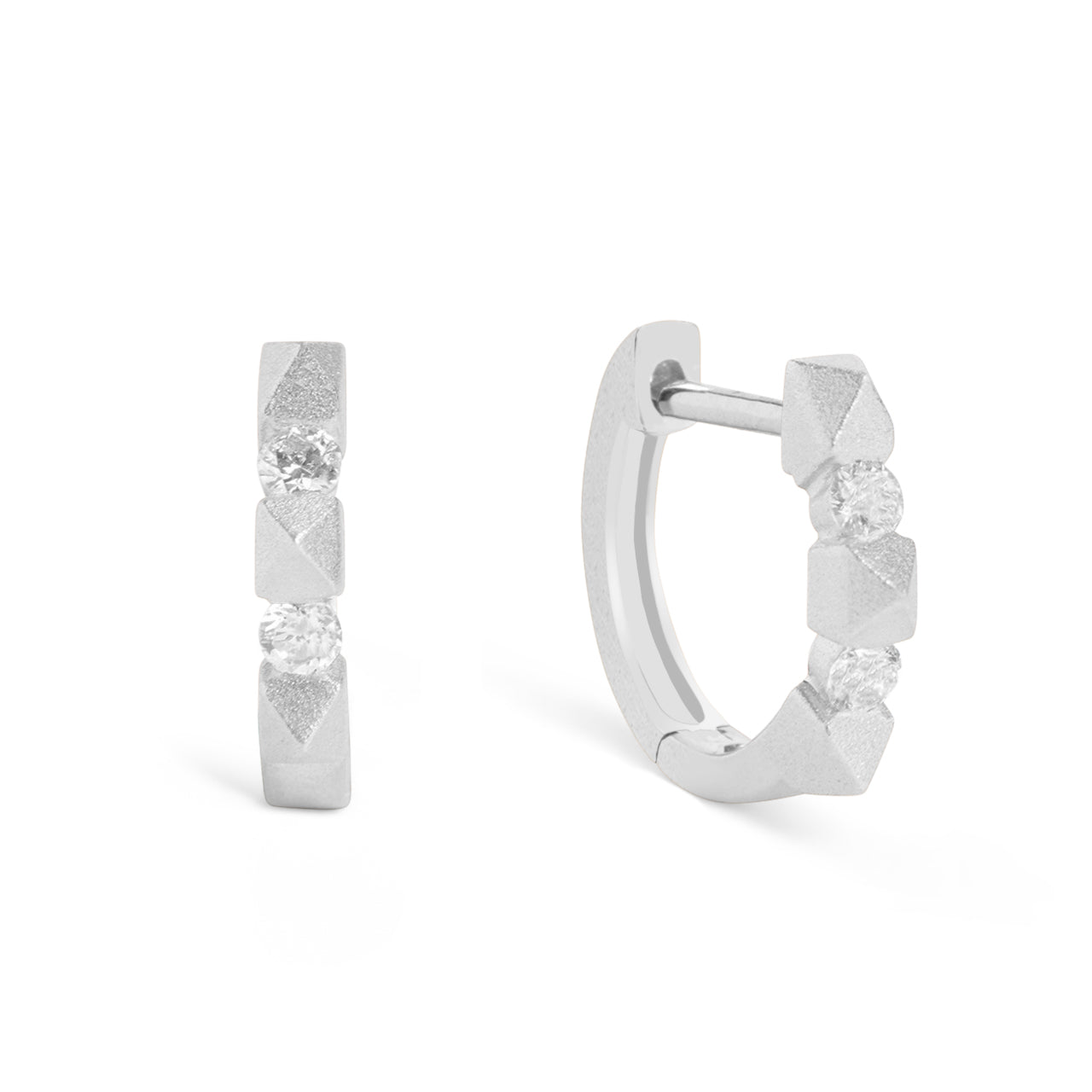 Diamond Spike Huggie Earring