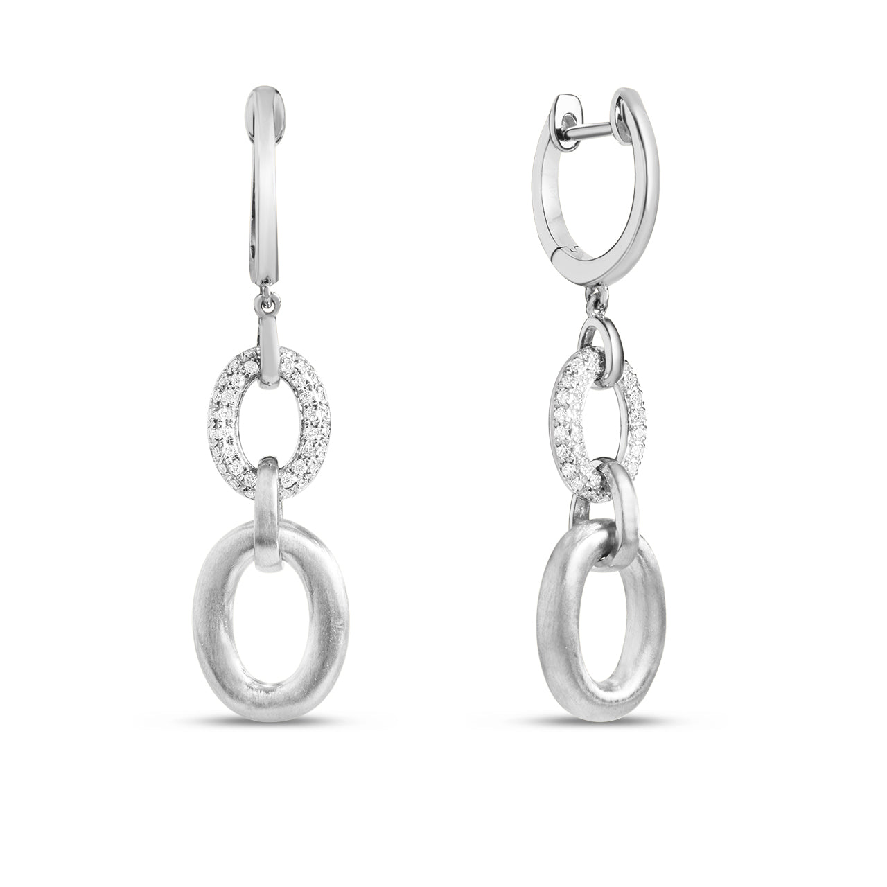 Diamond Oval Link Dangle Earring