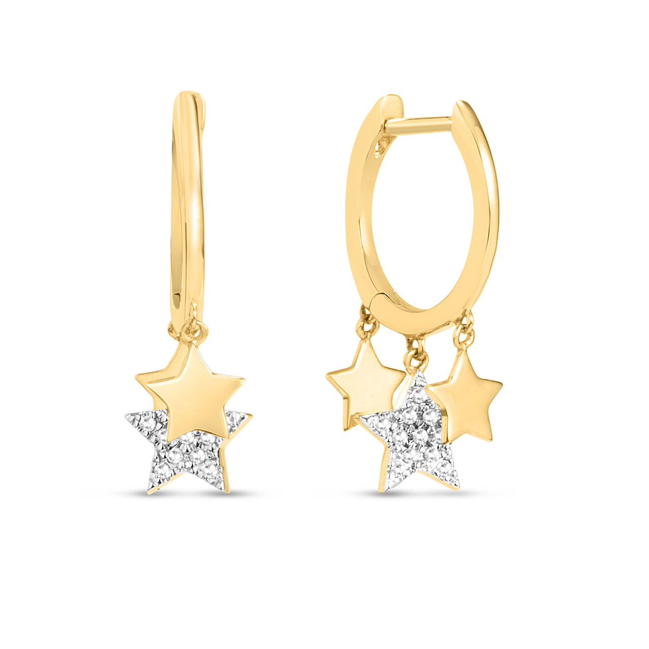 Diamond Stars Charm Dangle Earring