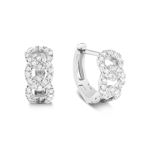 Diamond Mini Curb Link Huggie Earring