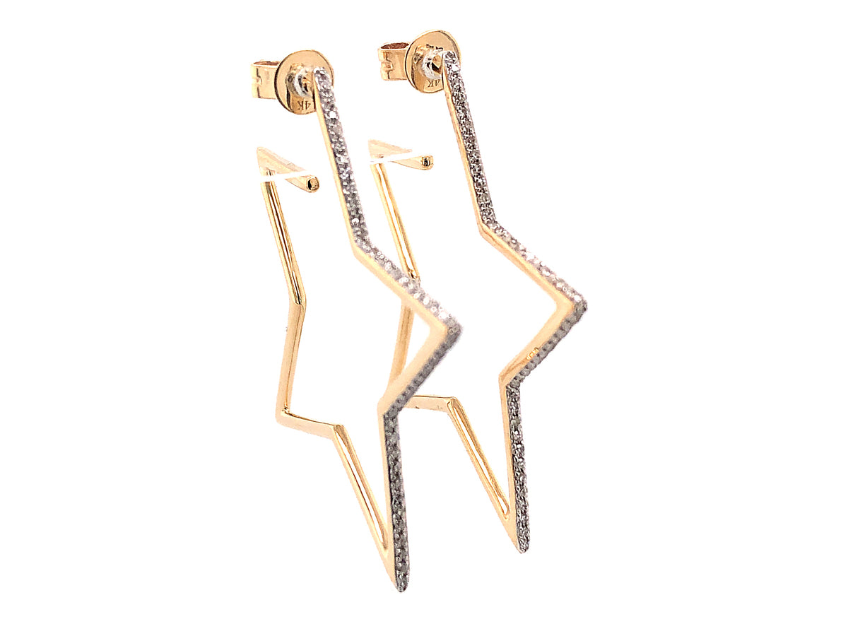 DIAMOND STAR EARRING, 14KY (N)