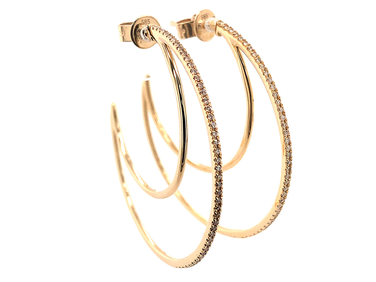 DIAMOND CRESCENT MOON EARRING, 14KY (N)