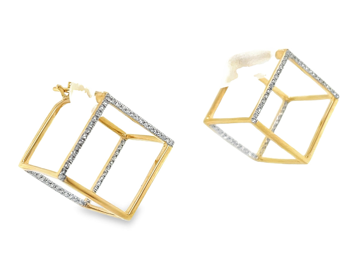 DIAMOND CUBE EARRING