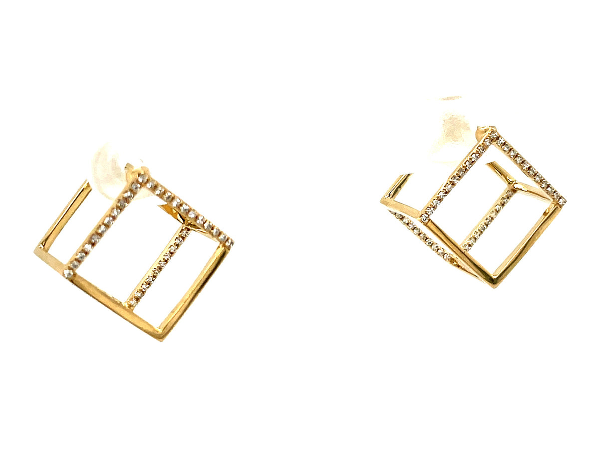 DIAMOND CUBE EARRING