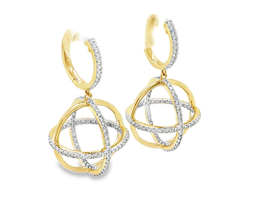 DIAMOND SPHERE DANGLE EARRING