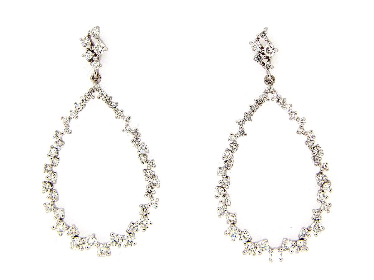 DIAMOND OPEN TEAR DROP EARRING