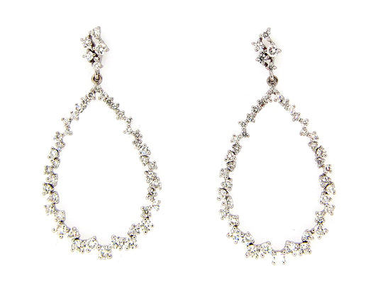 DIAMOND OPEN TEAR DROP EARRING
