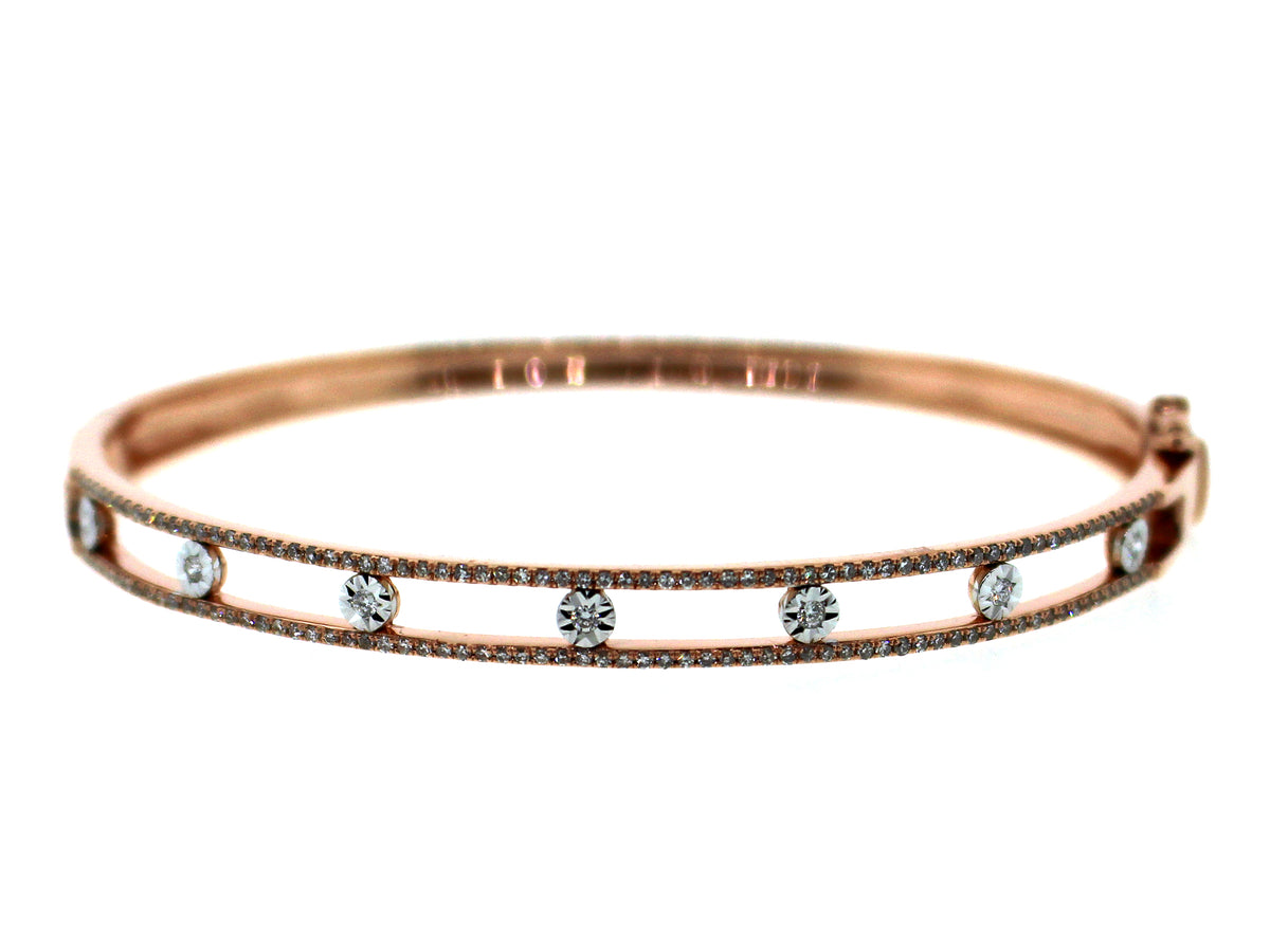 DIAMOND RAILROAD BANGLE