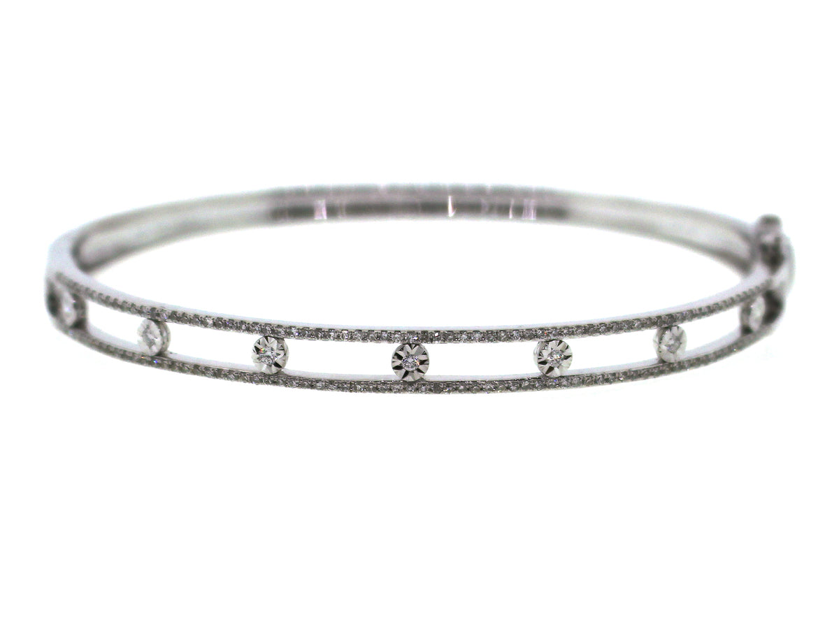 DIAMOND RAILROAD BANGLE