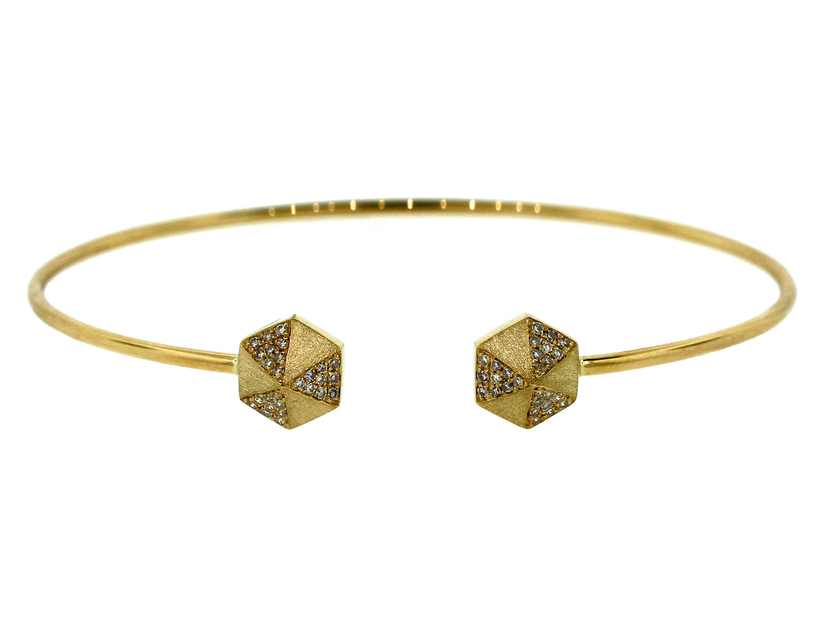 DIAMOND HEXAGON BANGLE, 14KY (N)