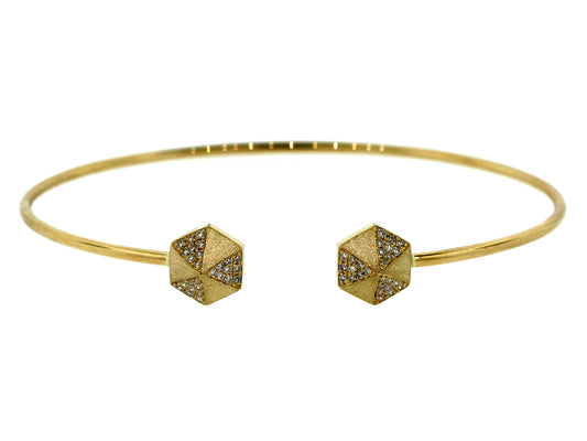 DIAMOND HEXAGON BANGLE, 14KY (N)