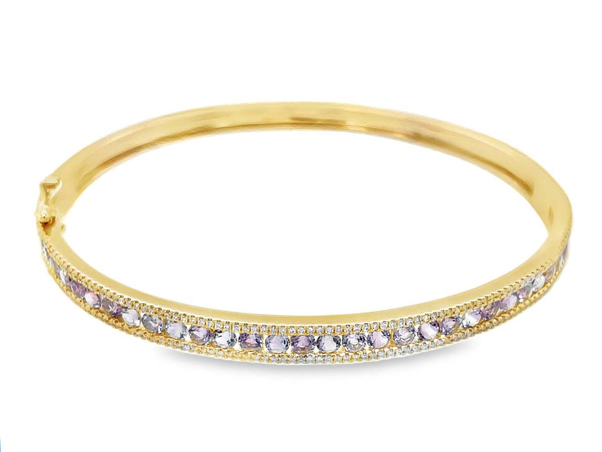 AMETHYST & DIAMOND CHANNEL BANGLE