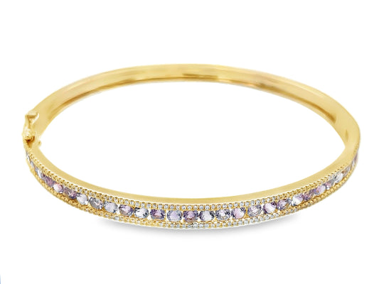 AMETHYST & DIAMOND CHANNEL BANGLE