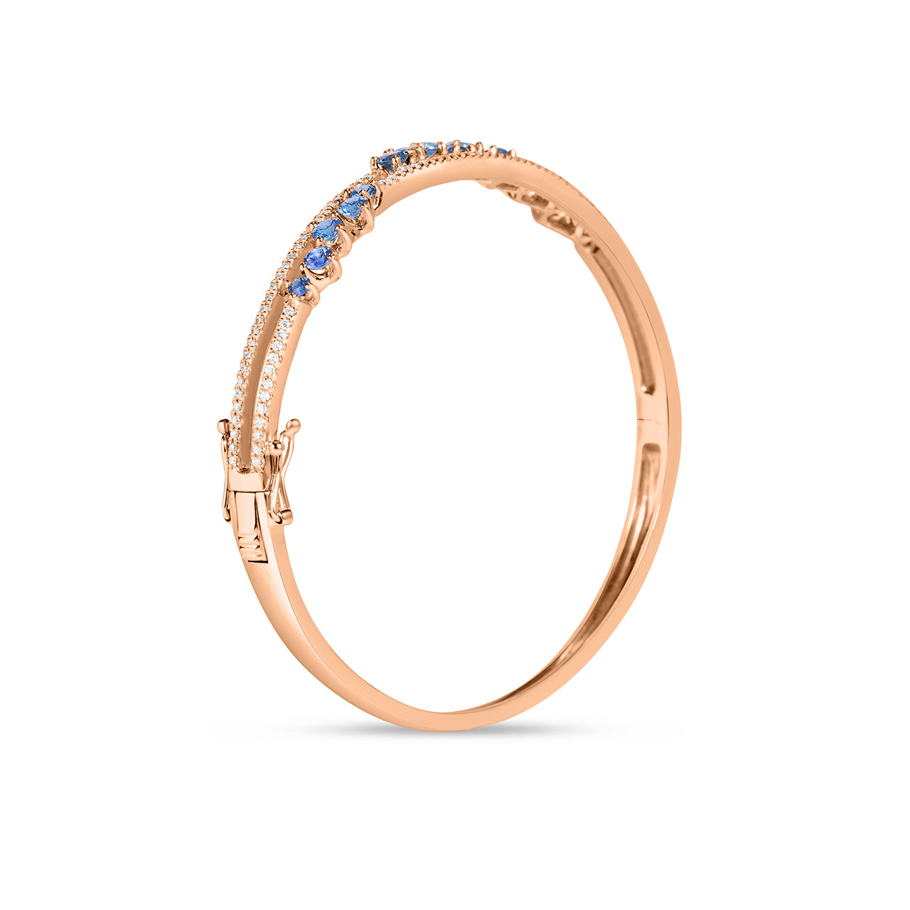 Sapphire & Diamond Cluster Bangle