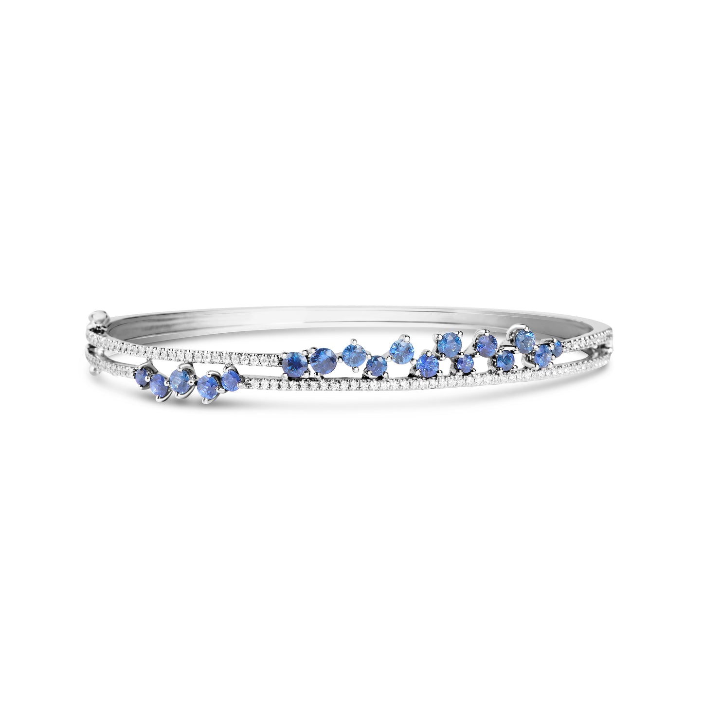Sapphire & Diamond Cluster Bangle