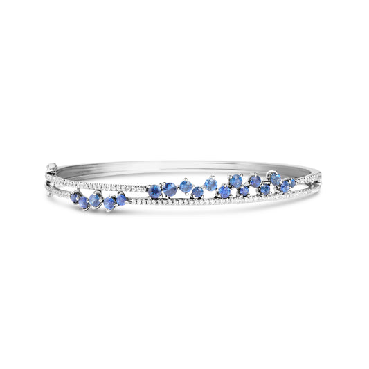 Sapphire & Diamond Cluster Bangle