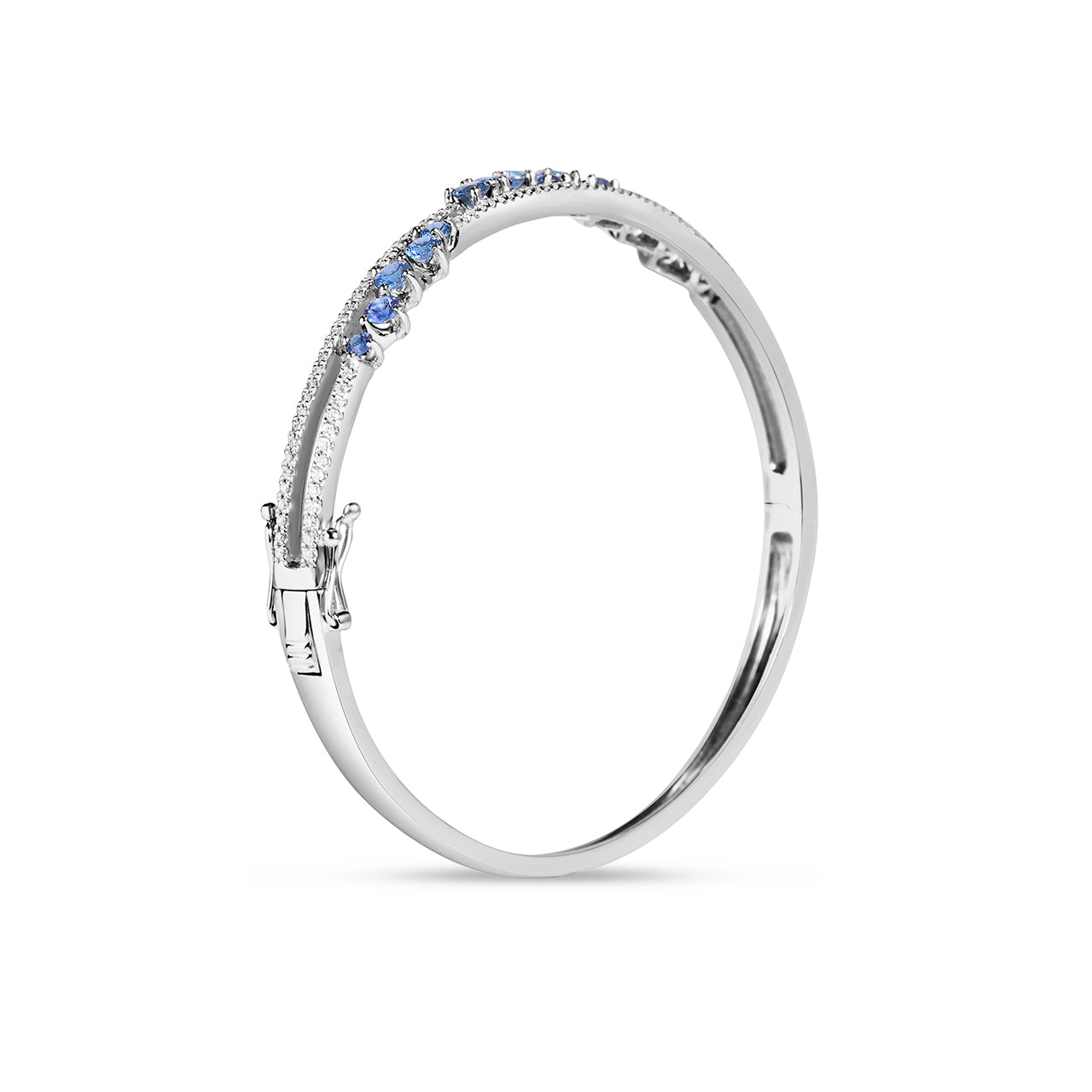 Sapphire & Diamond Cluster Bangle