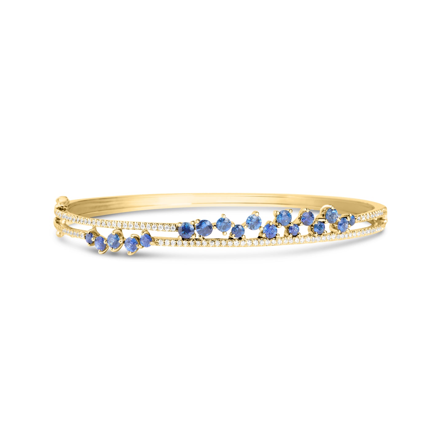 Sapphire & Diamond Cluster Bangle