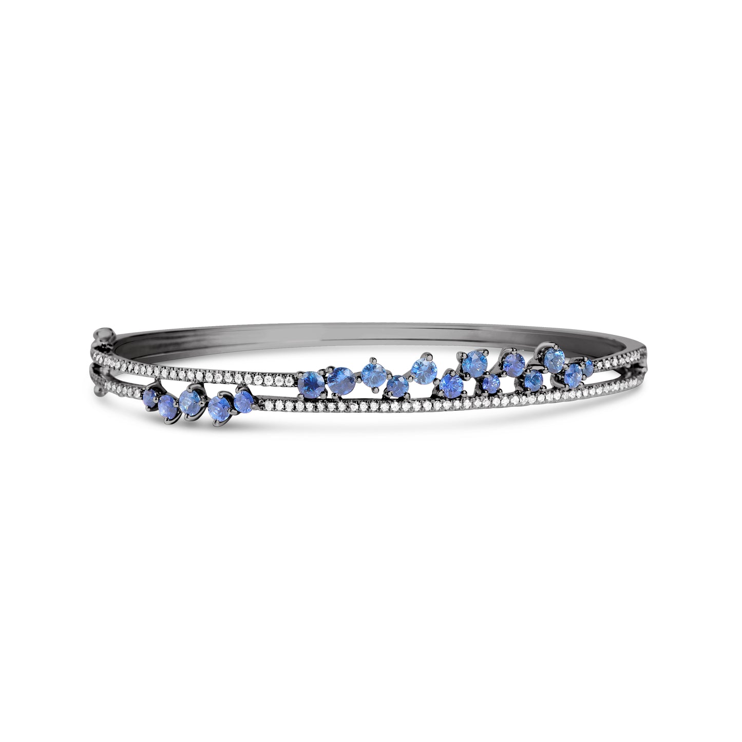 Sapphire & Diamond Cluster Bangle