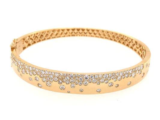 Diamond Flush Set Bangle, 14ky (N)