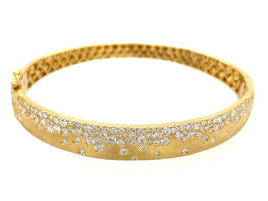 Diamond Flush Set Bangle, Satin Finish, 14kg (N)