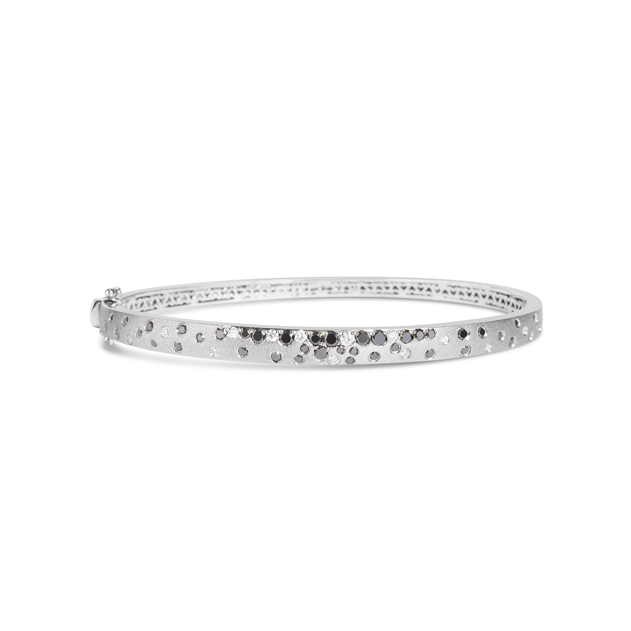 Black & White Diamond Confetti 5mm Bangle