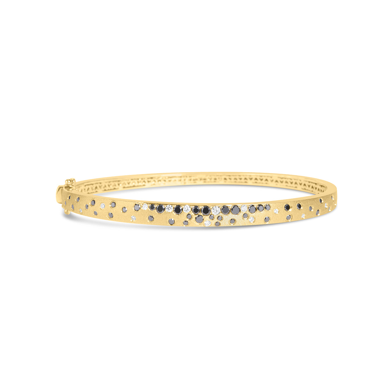 Black & White Diamond Confetti 5mm Bangle
