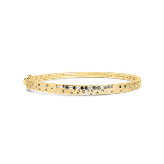 Black & White Diamond Confetti 5mm Bangle