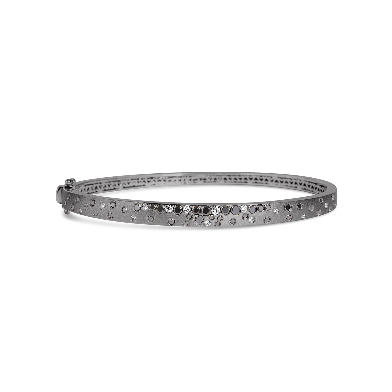 Black & White Diamond Confetti 5mm Bangle