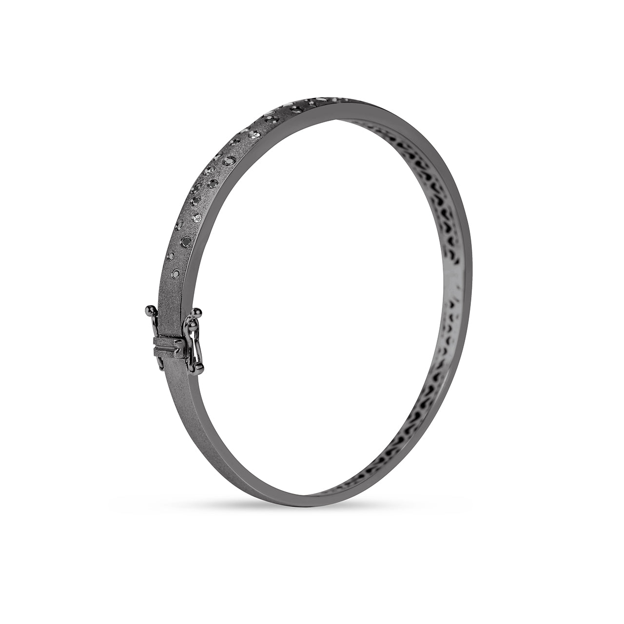 Black & White Diamond Confetti 5mm Bangle