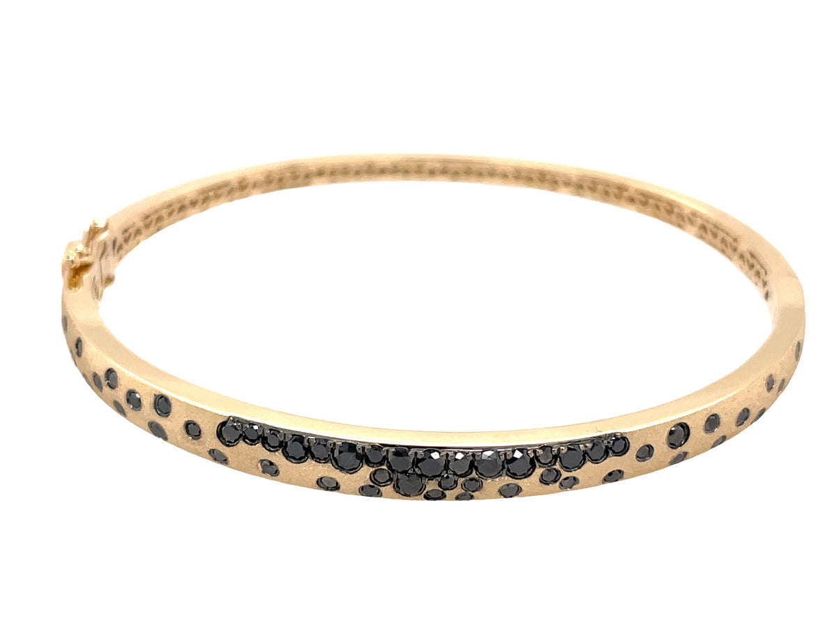 Black Diamond Flush Set Narrow Bangle